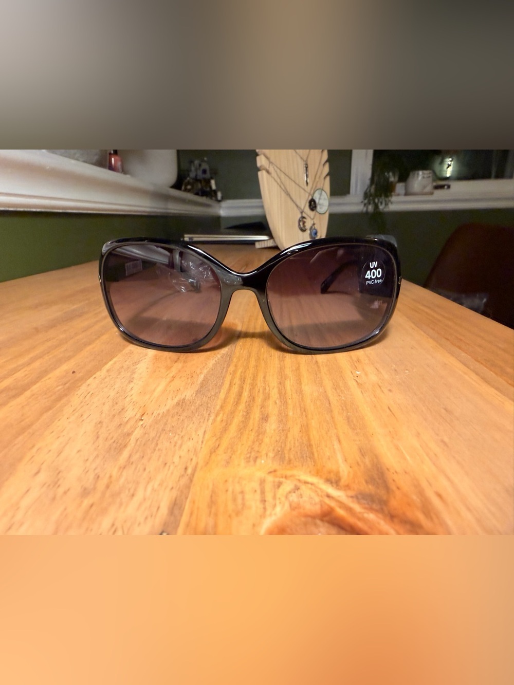 Black Sunglasses Womans Sunglasses with Silver Accents - Picture 2 of 3